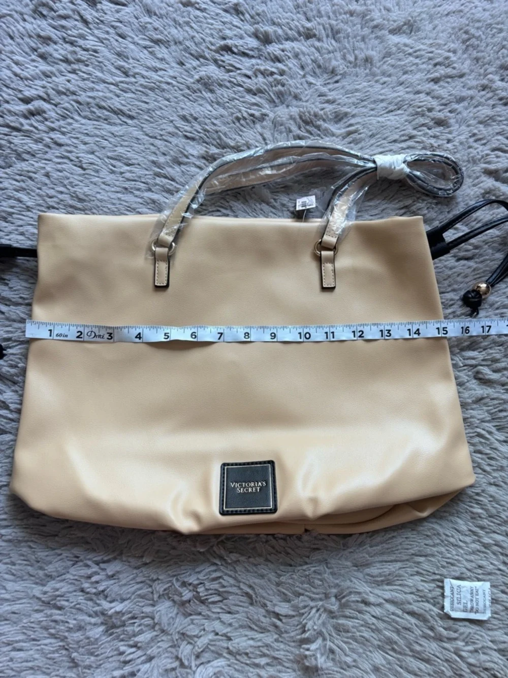 NWT Victorias Secret Cinch Top Tote Bare Faux Leather Bag Purse